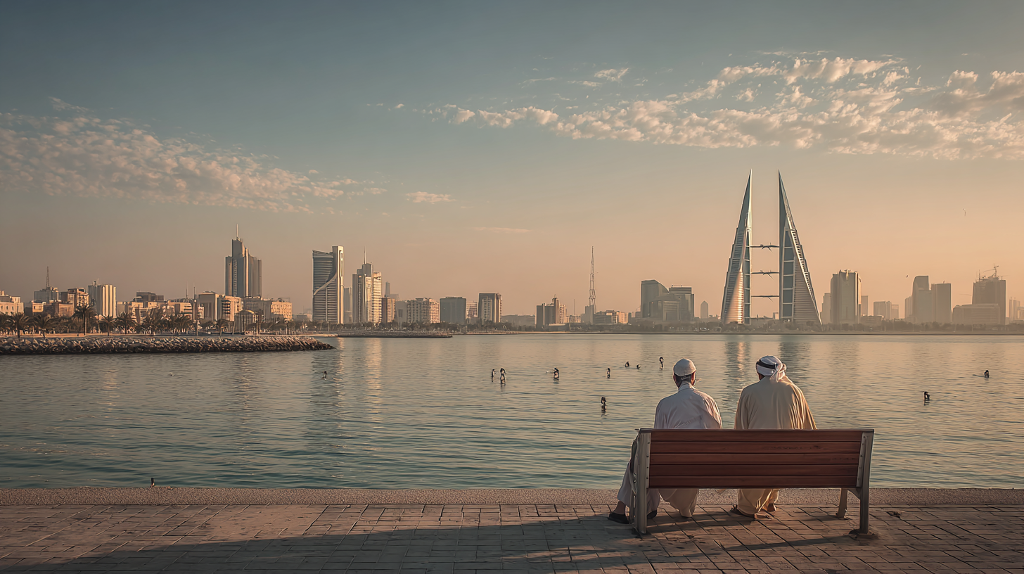 Panoramic view representing the balance of tradition and modern lifestyle in Bahrain.