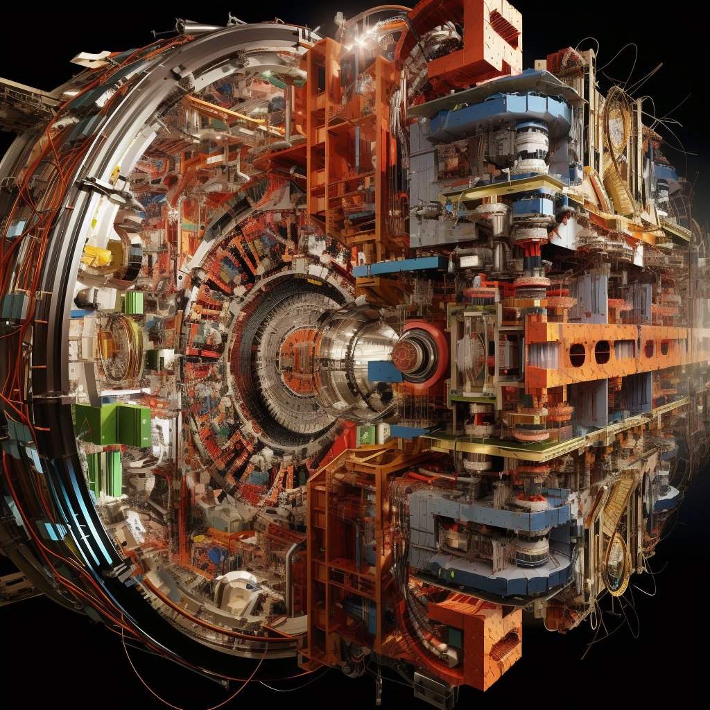 A captivating image of the Large Hadron Collider's tunnel, showcasing the intricate network of superconducting magnets and equipment.