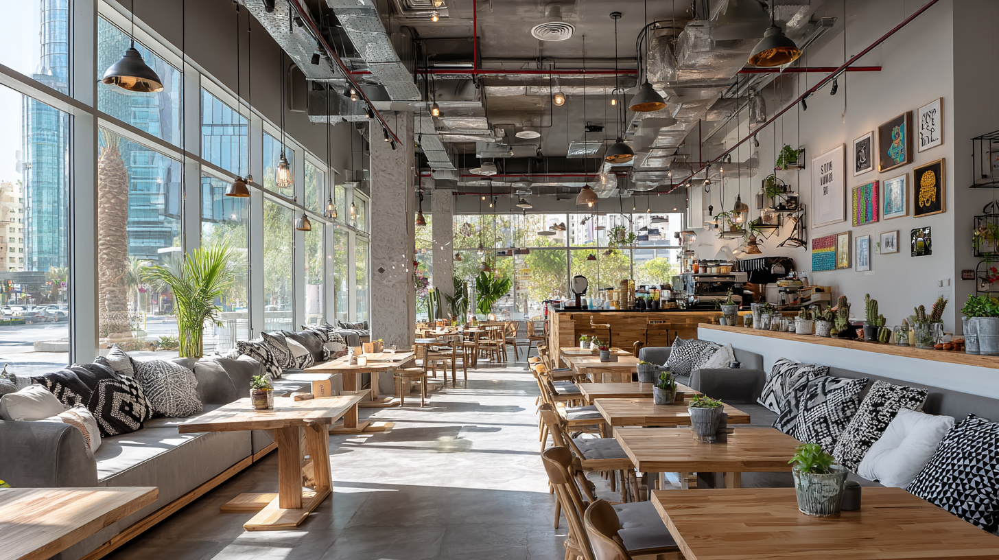 Young people enjoying modern urban life in a contemporary café in Manama.