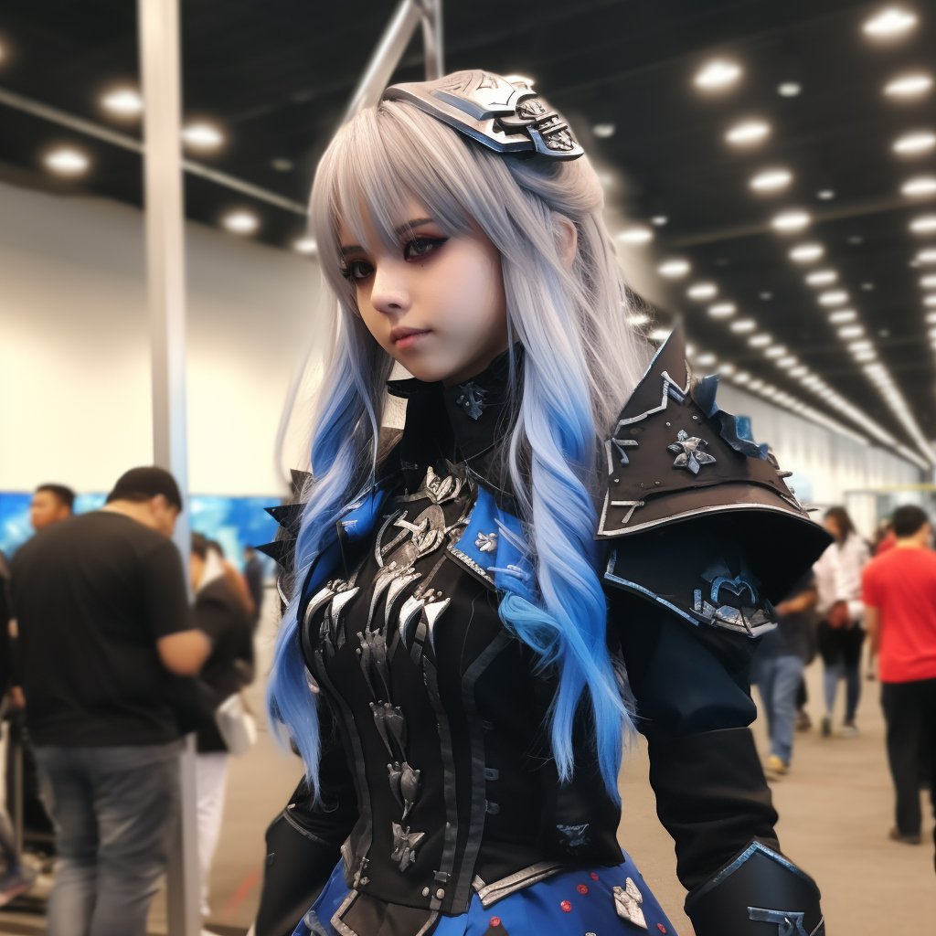 Pictures from anime conventions, highlighting cosplay, panels, and merchandise stalls.