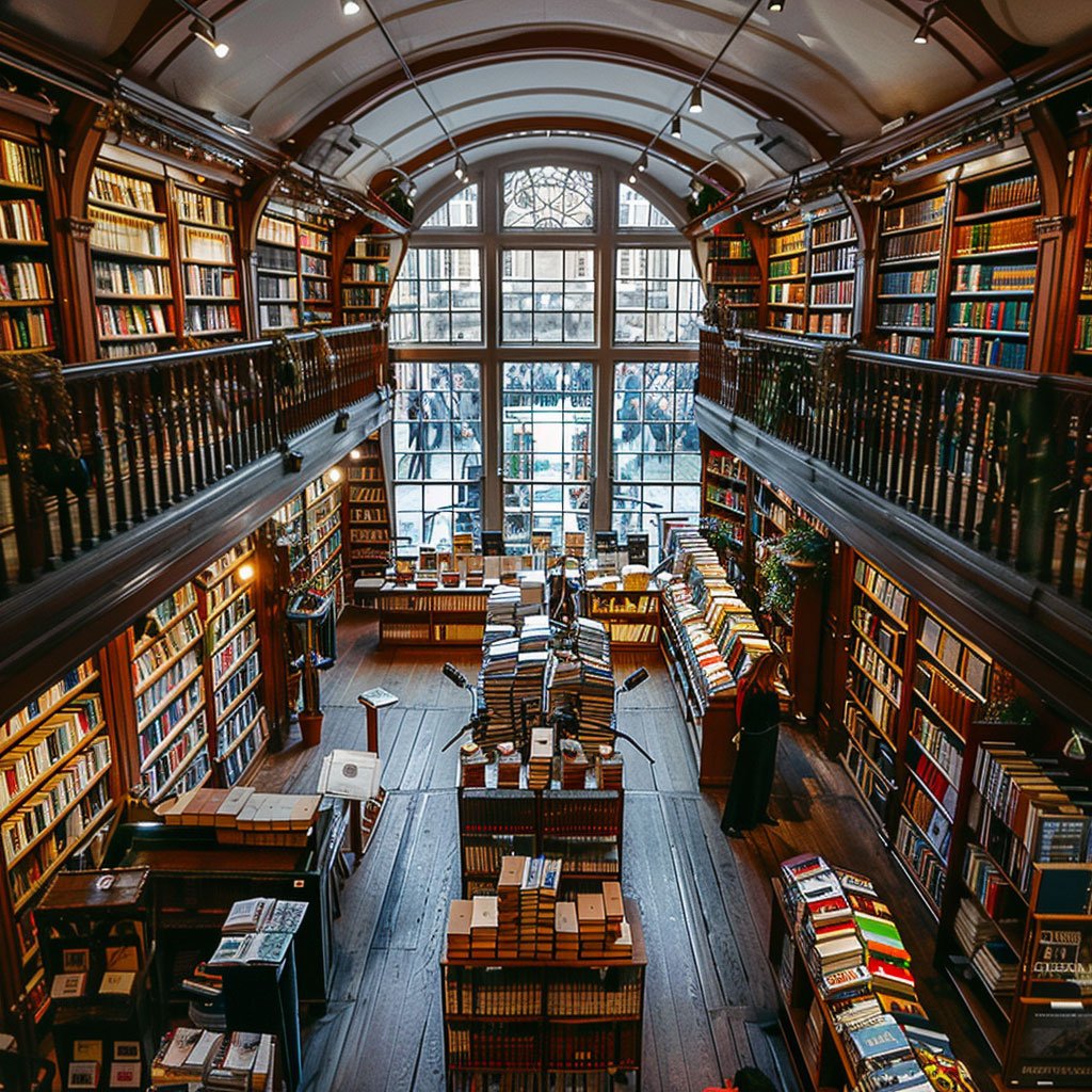 London Book Fair and interiors of famous London bookshops.