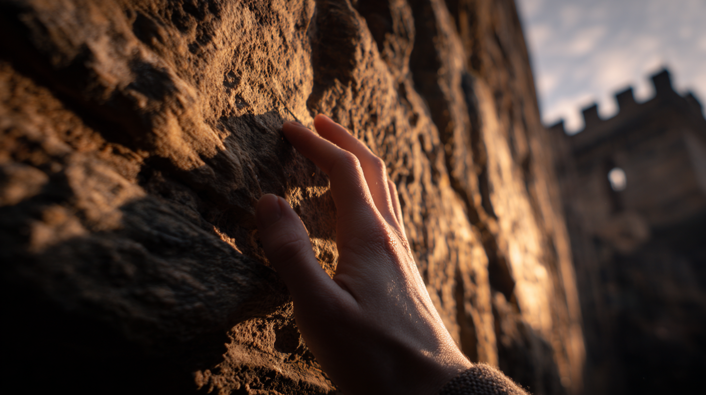 Castles in Portugal at sunrise — ancient fortress silhouette in morning mist