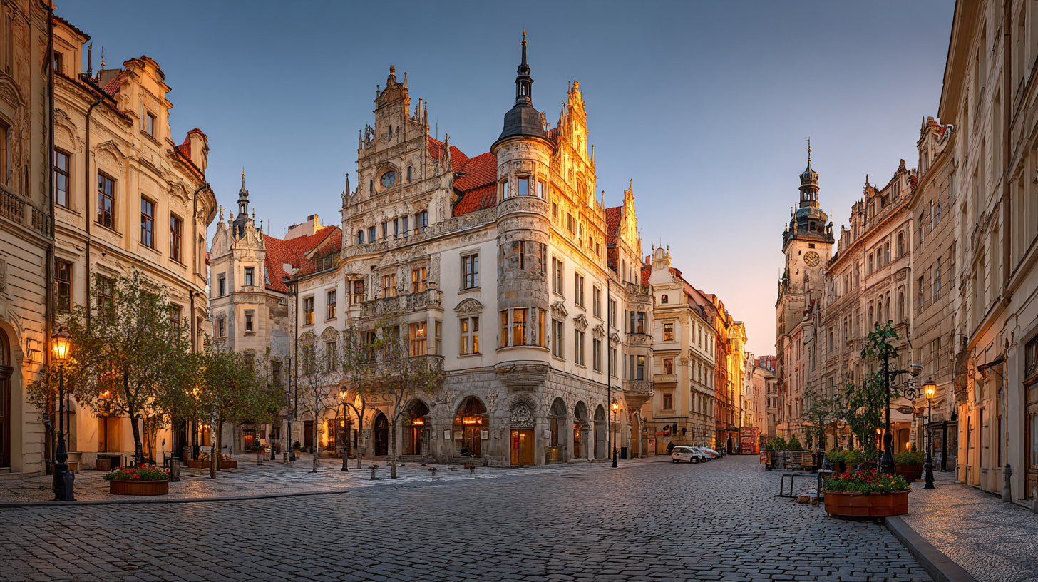 Prague architectural heritage – panoramic view of the city skyline