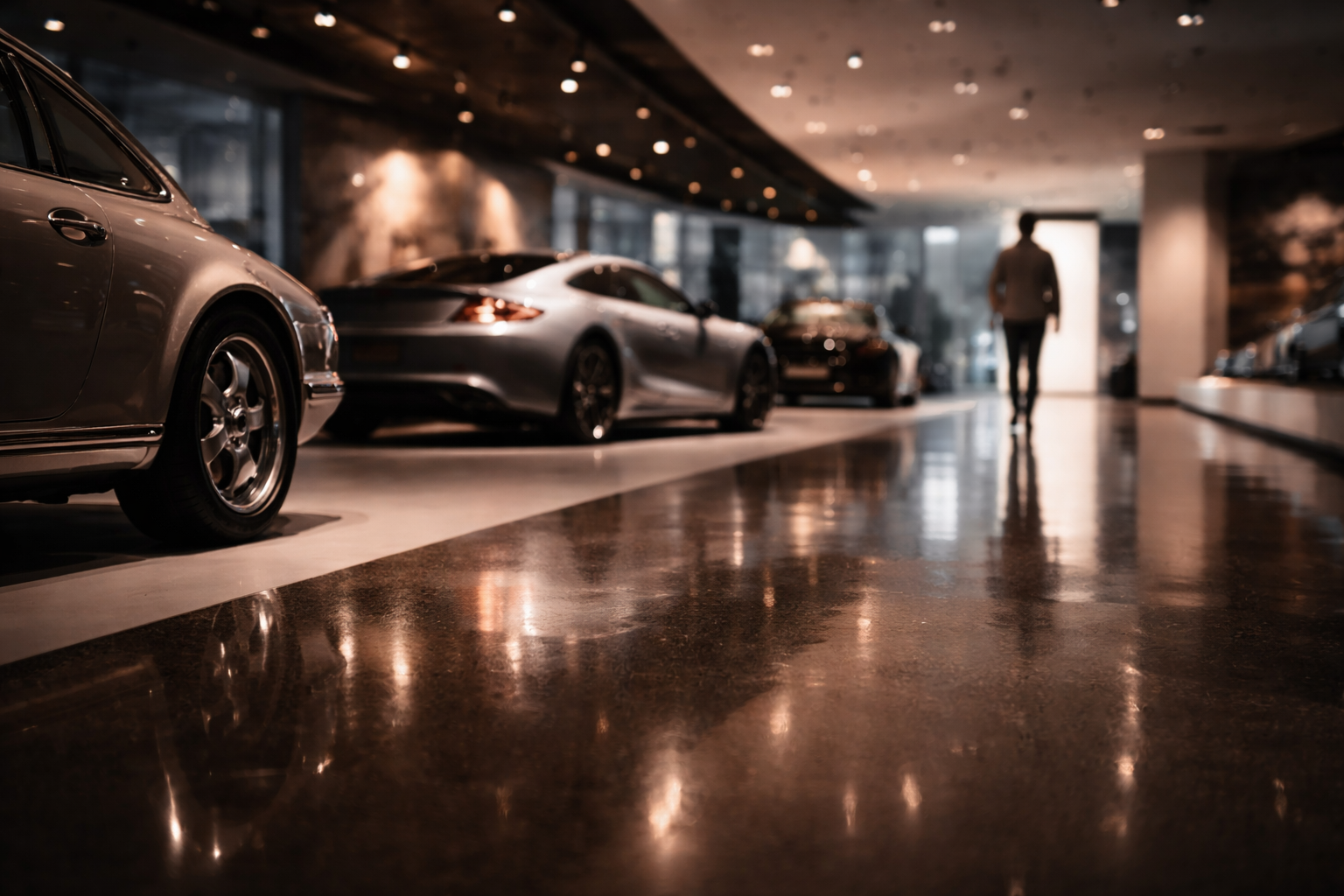 Final gallery reflections linking classic and futuristic cars in Germany.