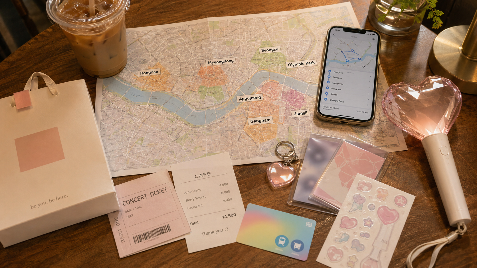 Seoul Hallyu travel planning map with K-pop and K-drama neighborhoods for a fan itinerary.