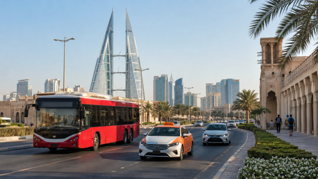 Bahrain public transport including buses, taxis and rental cars in Manama