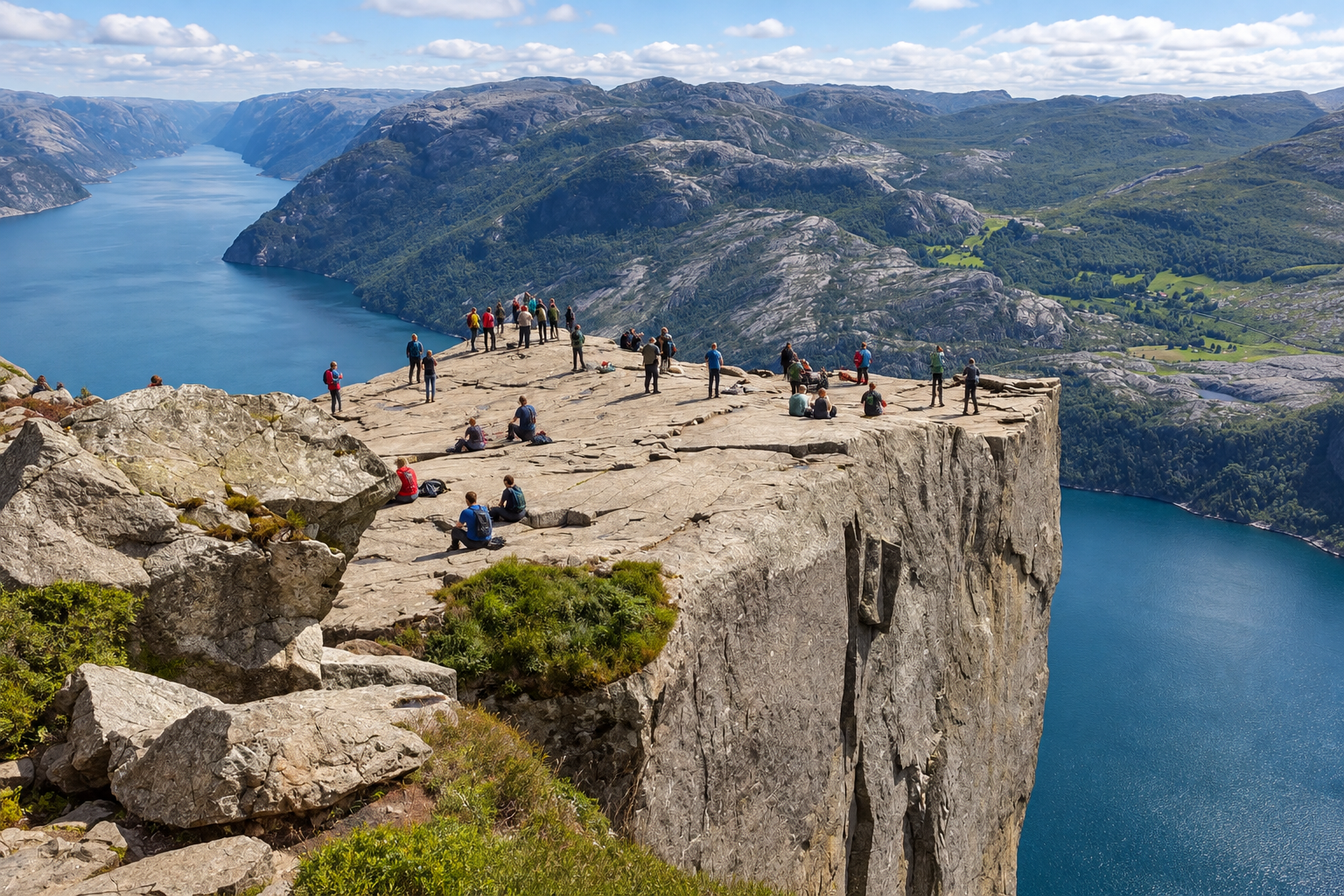 Preikestolen plateau overlooking Lysefjord near Stavanger