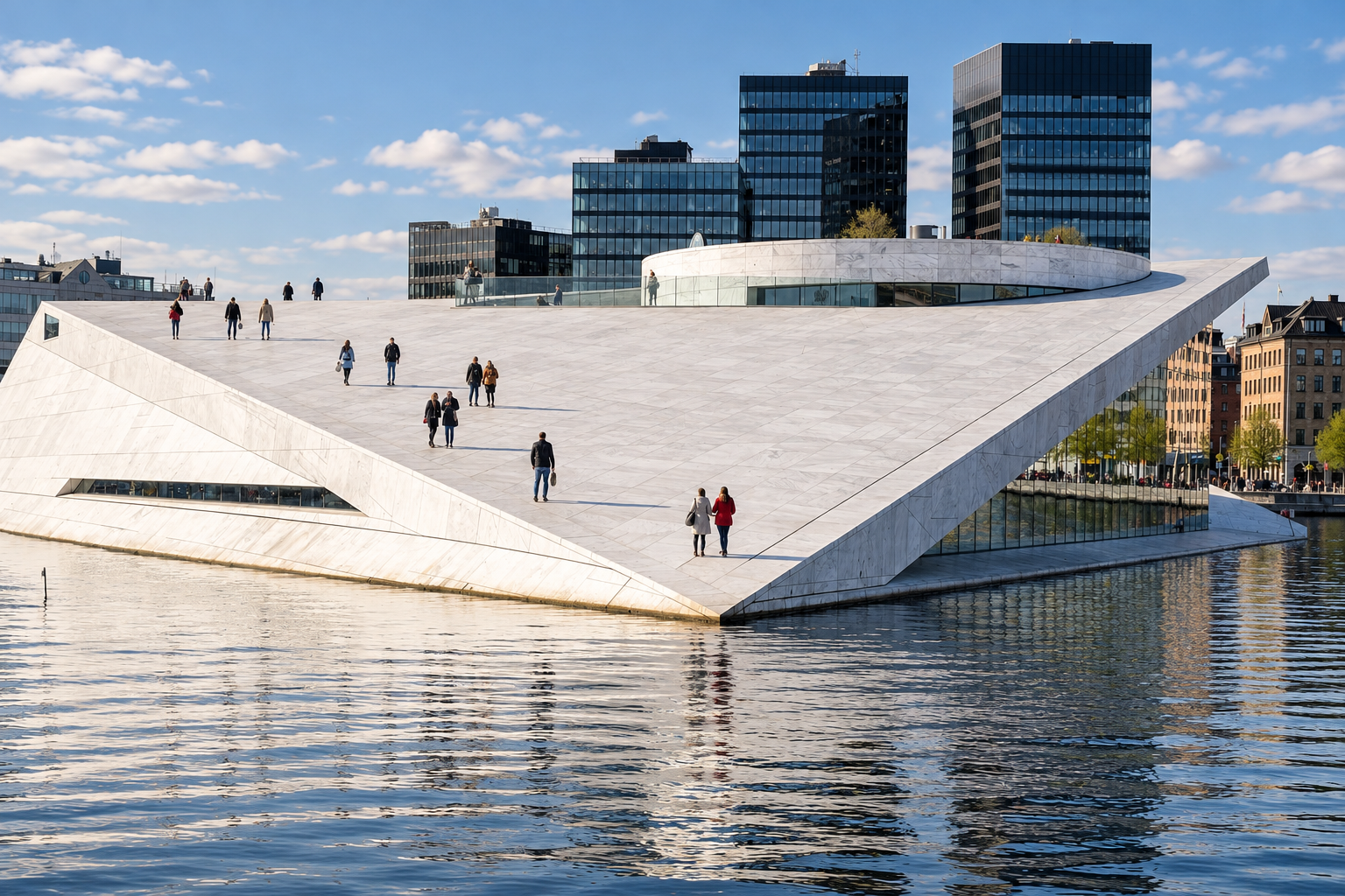 Oslo Opera House and the Bjørvika waterfront